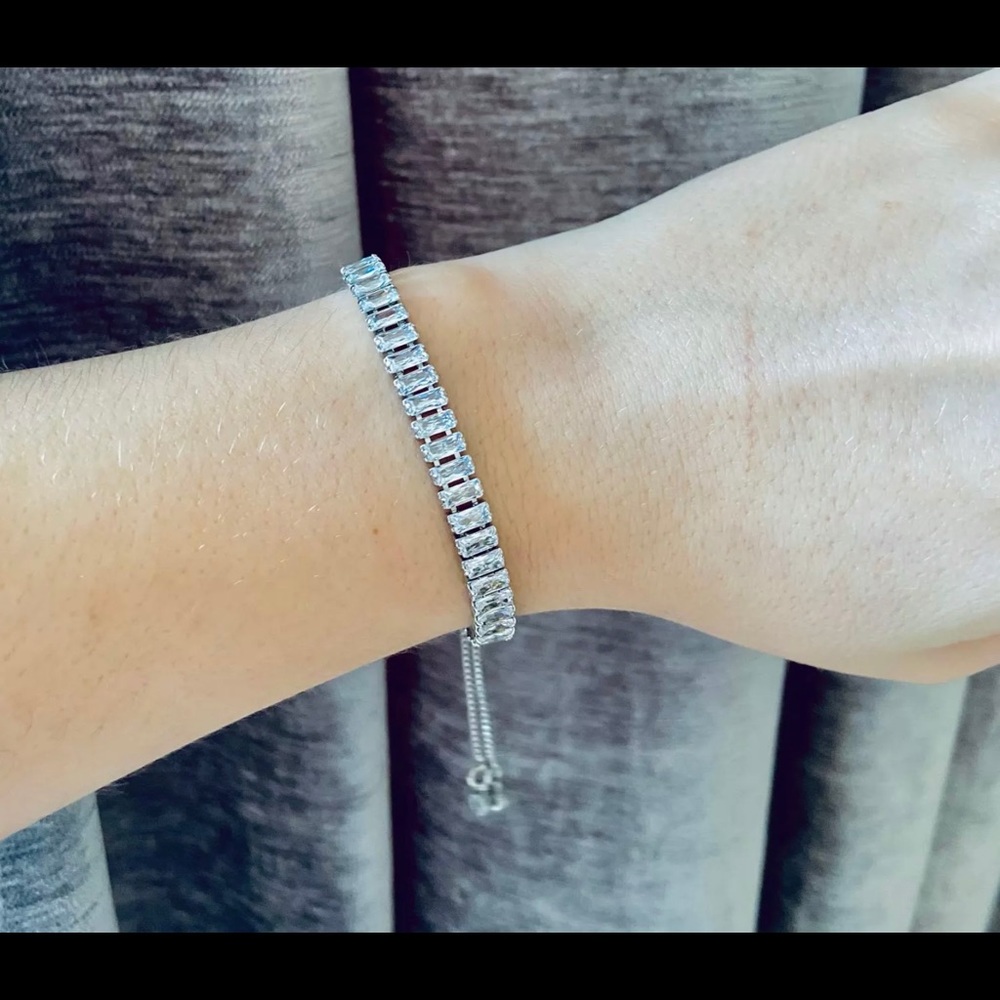 .925 Sterling Silver 18 Carat Sapphire Bracelet